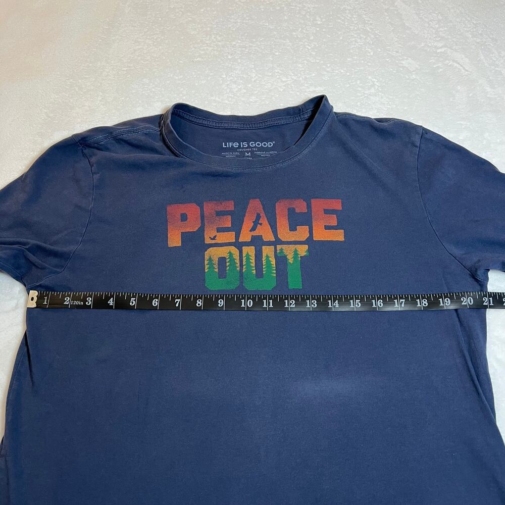 Life Is Good Men's "Peace Out" Long Sleeve Crusher Tee Size Med Outdoors Casual - Picture 6 of 10